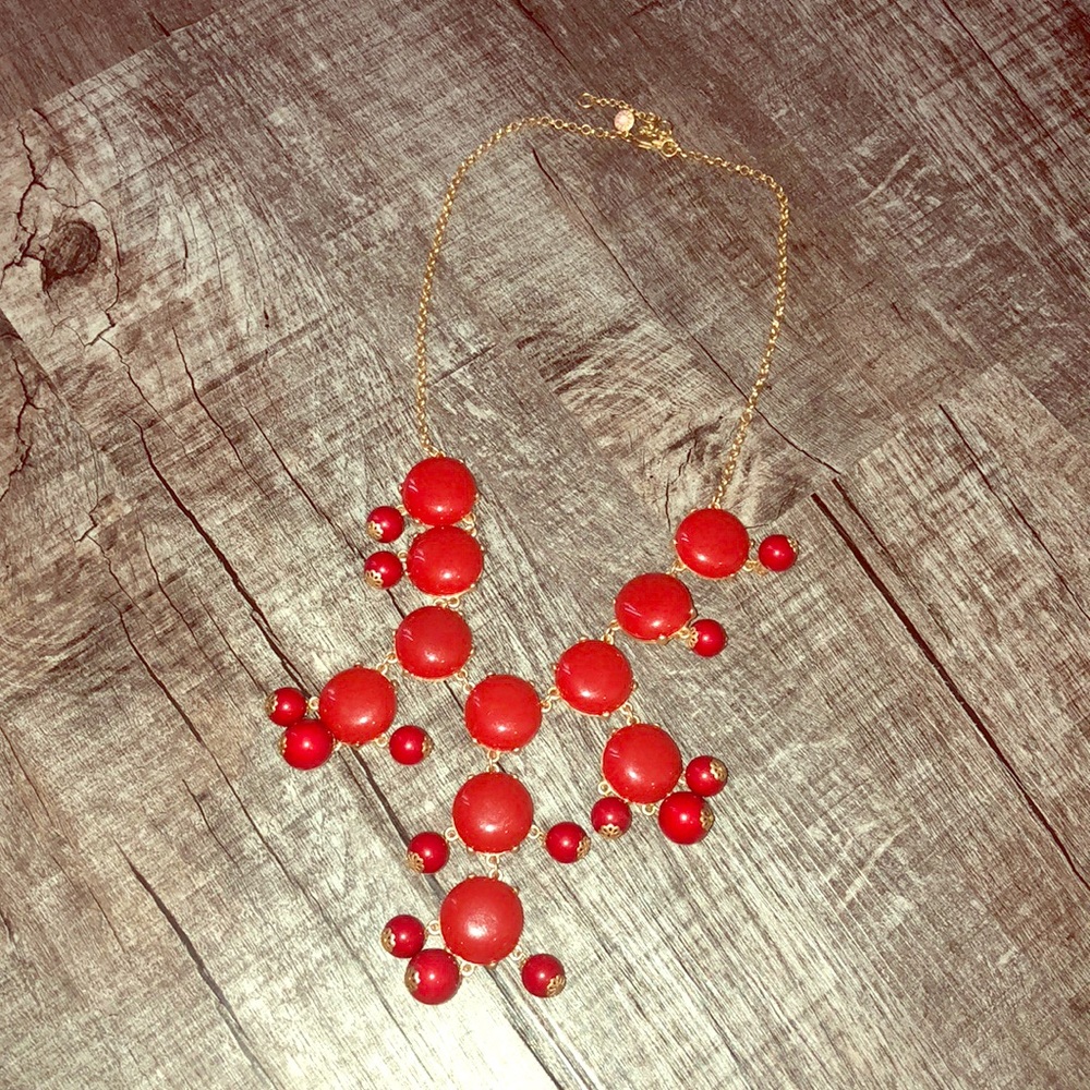 JCrew Authentic Bauble Necklace Red